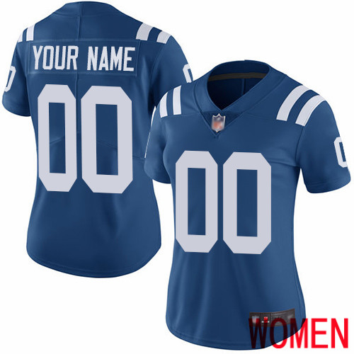 Women Indianapolis Colts Customized Royal Blue Team Color Vapor Untouchable Custom Limited Football Jersey